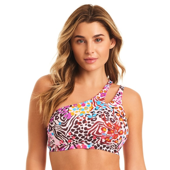 Jessica Simpson Women's Multicolor-Print One-Piece Swimsuit XL Pink Multi - Picture 1 of 1
